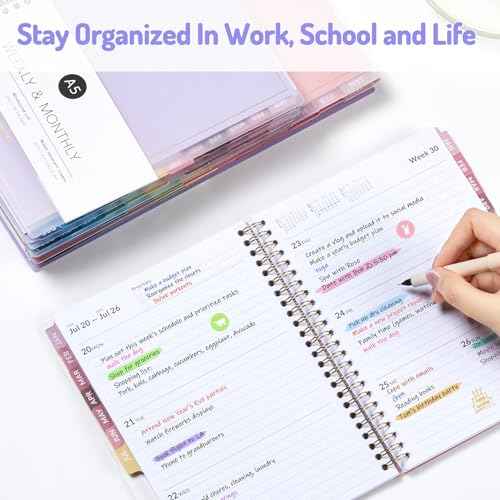 Forvencer Planner 2026-2027, 17 Month Weekly and Monthly Calendar Planner, Jan 2026 -May 2027, 6.3" x 8.4", Daily Agenda Book with Tabs, College Organizer Notebook, School Supplies for Student Teacher Classroom, A5, Purple