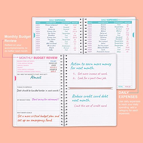 Twig Budget Planner - Monthly Finance Organizer with Undated 1 Year Use, A5, Nokingo