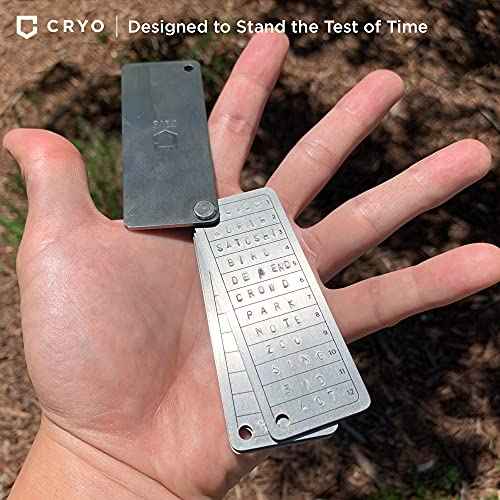 CRYO Crypto Seed Phrase Storage - Bitcoin Stainless Steel Wallet - Crypto Recovery Seed Phrase Backup - Cold Storage Cryptocurrency Backup - Store 12 to 48 Words (SLIM)