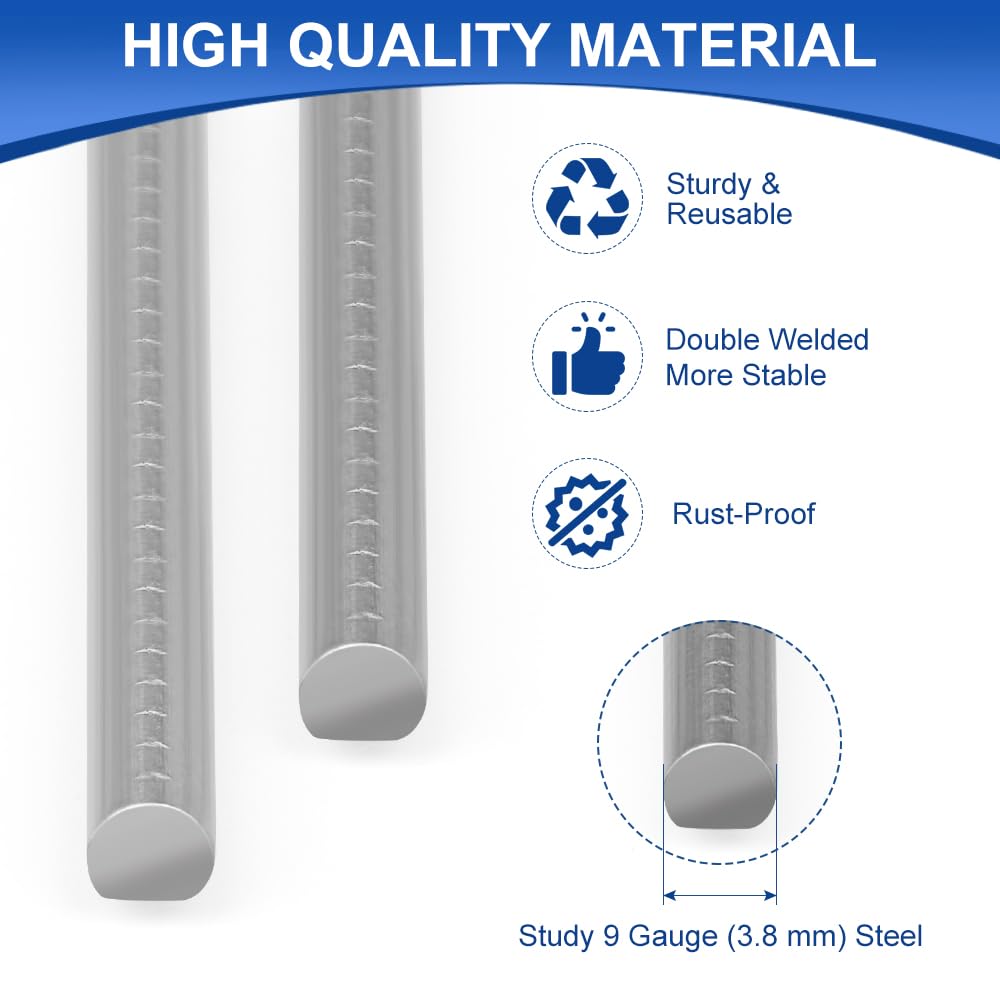 8 Pack Heavy Duty Metal H-Stakes H Frame Wire Stakes, 17.4'' x 7'' Yard Sign Stake for 4mm Corrugated Signs