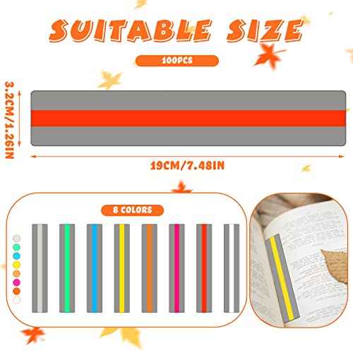 Yexiya 100 Pack Guided Reading Strips Line Reader Highlight Strips Overlay Highlight Bookmarks Help with Dyslexia for Student Classroom Teacher Supply Kids Children(Multicolor)
