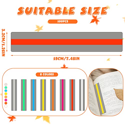 Yexiya 100 Pack Multicolor Guided Reading Strips for Kids, Line Reader Highlight