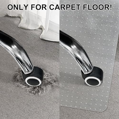 Office Chair Mat for Carpet Floors, Desk Mats 47"X59" for Rolling Desk on Low Pile Carpets, Rectangle Computer Gaming Plastic Floor Mats for Office Chair on Carpet, Flat Without Curling