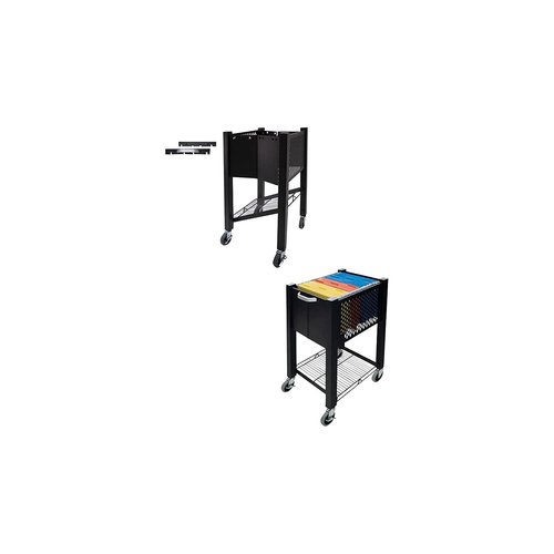 Vertiflex Products InstaCart Open-Top File Cart, 15" x 27" x 27 3/4", Black (VF53000)