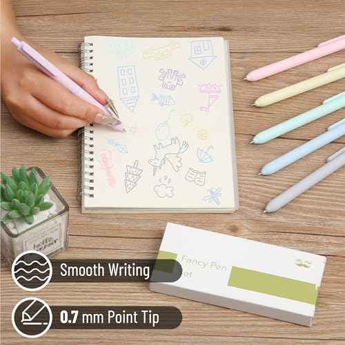 Mr. Pen- Retractable Gel Pens, 6 Pack, Color Ink Gel Pens Fine Point, Pastel Colors, 0.7mm, Back to School Supplies