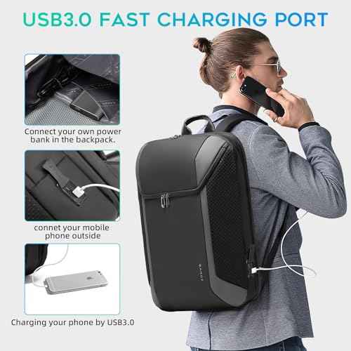 BANGE Travel Laptop Backpack Fits 15.6 Inch Notebook, Business Work Backpack with USB3.0 Fast Charging Port, Waterproof Travel Backpack With Luggage Sleeve¡¦