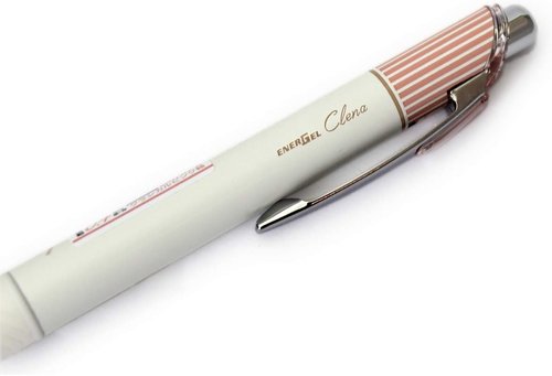Pentel EnerGel Clena Gel Pen - Micro Fine Point 0.4mm Needle Tip, Black Ink, Classic Pink Body