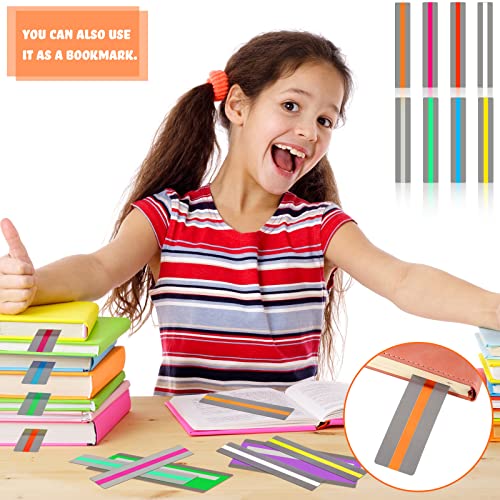 Colored Reading Guide Strips for Kids Dyslexia - 48 Pack, Highlights & Overlays