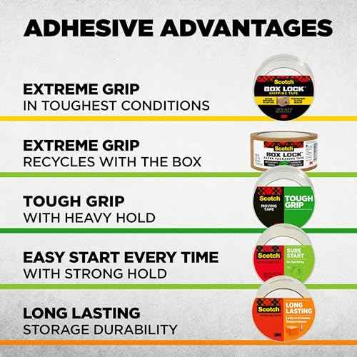 Scotch Tough Grip Packing Tape, 1.88 in x 22.2 yd, 6 Rolls with Dispensers + Scotch Mailing & Storage Boxes, 14 in x 10 in x 5-1/2 in
