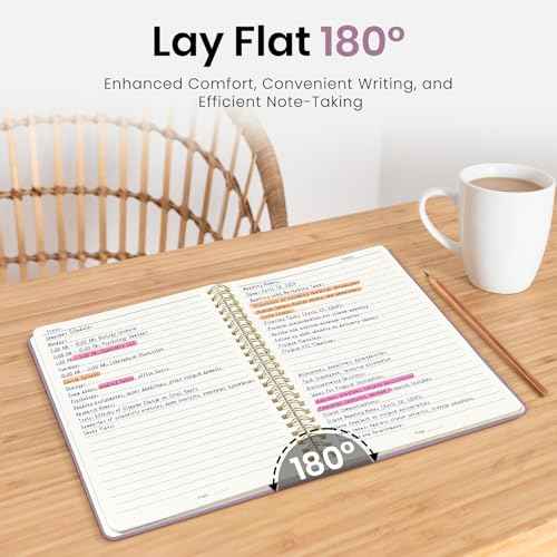 Lined Spiral Journal Notebook for Women, 6 Pack, A5 College Ruled Journals for Writing, Hardcover Notebooks for Work, Note taking and Office School Supplies,140 Pages, 6 Pcs - Multi