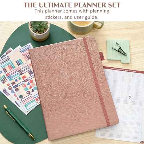 Legend Hourly Schedule Planner PRO Dated Jan 2026-Jan 2027 ? Deluxe Weekly & Daily Organizer with Time Slots. Appointment Book Journal for Work & Time Management, A4 Hardcover, Rose Gold