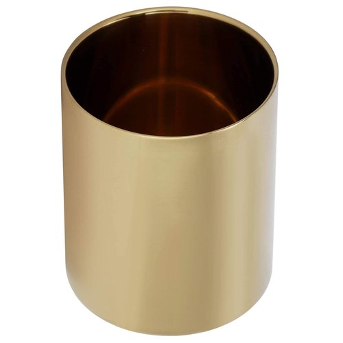 TOPINCN Stainless Steel Pen Holder Flower Vases Pen Makeup Brush Container Pencil Cup Desk Organizer(Gold)