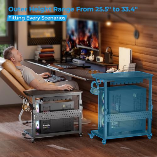 GreenForest Carbon Fiber Black Heavy-Duty PC Stand with Wheels – 150LBS, 26.9" x 13.7"