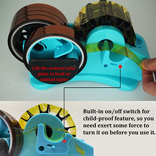 Blue SHDSL Heat Tape Dispenser Sublimation - Dual Core 1" & 3", Semi-Automatic Cutter