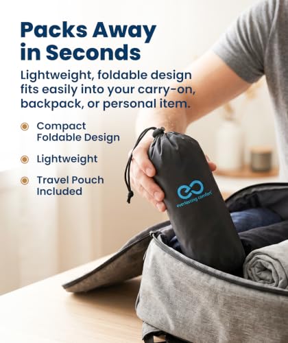Everlasting Comfort Black Airplane Foot Hammock – Adjustable Travel Foot Rest