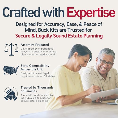 Buck 2025 Last Will & Testament Kit: 7X Attorney-Prepared Customizable Forms with Step-by-Step Instructions, 50-State Compatibility, Comprehensive End-of-Life Planning for Singles, Couples, & Families