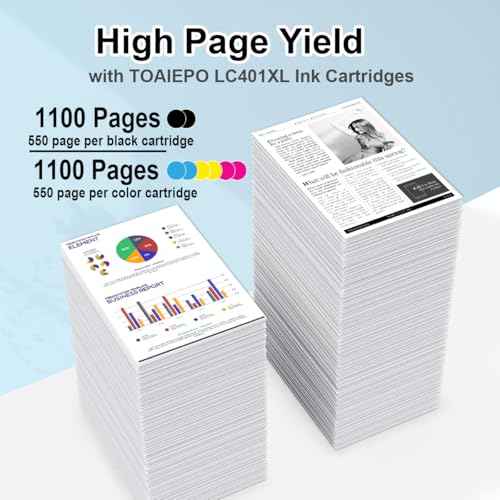 High Yield LC401XL Ink Cartridges Compatible for Brother LC401 Cartridges Work with Brother MFC-J1010DW MFC-J1012DW MFC-J1170DW MFC-J1800DW, 8 Pack