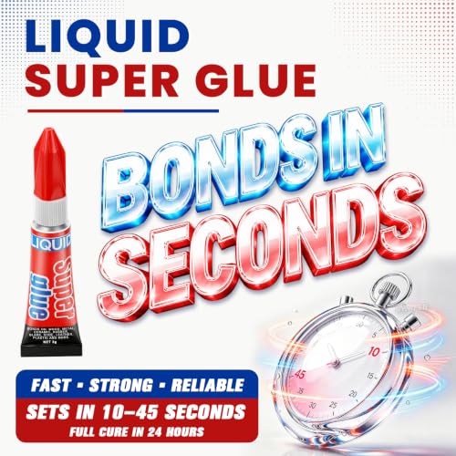 Alecpea 12x3g Instant Glue for Metal & Ceramic - Liquid CA Adhesive 12 Pack