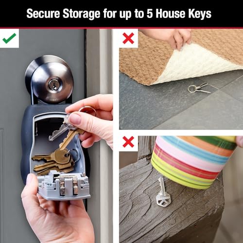 Master Lock Portable Key Lock Box 5400EC, Weatherproof Combination Safe, 1 Pack, Black