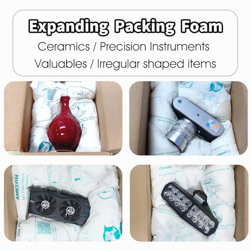 8 Pcs Expanding Packing Foam, ICLAP Ample Expandable Foam Packaging for PC, Fragile & Irregular Valuables Items, Electronics, Ceramics. Foam for Shipping & Moving, 14¡±x16¡±