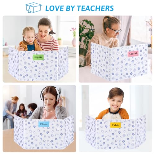 24-Pack Desk Dividers for Students, Waterproof Plastic Study Carrel Divider, Durable Testing Dividers for Classroom Teacher Supplies, Easy to Clean Privacy Shield Folder Boards for Student Desk White