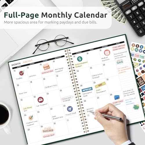 Budget Planner - Monthly Budget Book with Expense Tracker Notebook, Undated Bill Organizer & Finance Planner to Take Control of Your Money, 2025-2026 Account Book to Manage Your Finances-Dark Green
