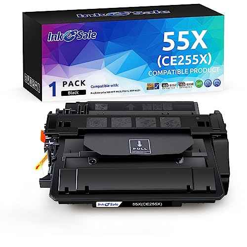 INK E-SALE Compatible Toner Cartridge Replacement for CE255X 55X(Black 1-Pack), for use with P3015 P3015d P3015dn P3015n P3015x P3010 Pro MFP M521dw M521dn M525c M525dn M525f Printer