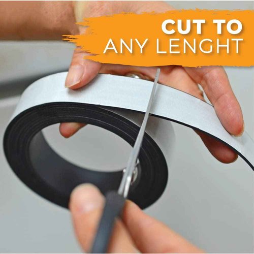 WOD MAG03-WOE Dry Erase Magnetic Whiteboard Strip Tape - 3 inch x 10 feet - Write On/Wipe Off for Labeling in Classrooms, Refrigerators, and Crafts - Glossy White Board