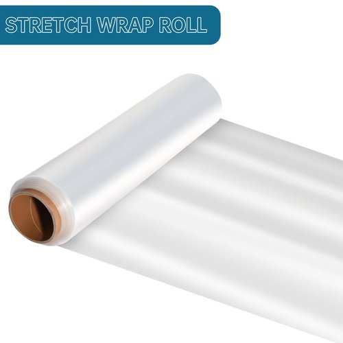 Hiflycord Stretch Wrap Film 20 Inch x 1500FT, 80 Gauge Industrial Strength Adhere Pallet Wrap - Heavy Duty Shrink Wrap Roll Good for Moving & Shipping (4 Roll Clear)