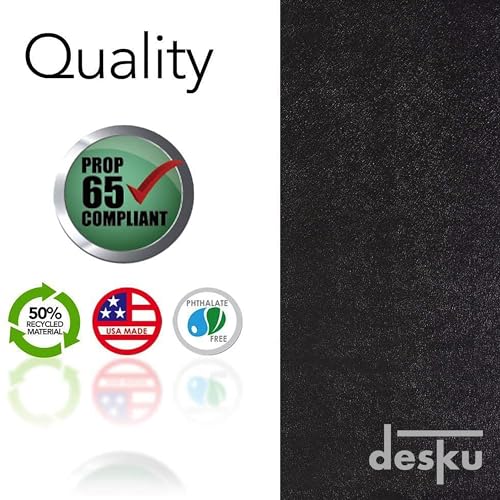 DESKU Super Oval Desk Chair Mat ? Heavy-Duty PVC Mats for Carpet Floor Protection, Black, 46" x 58" Inches, Made in The USA
