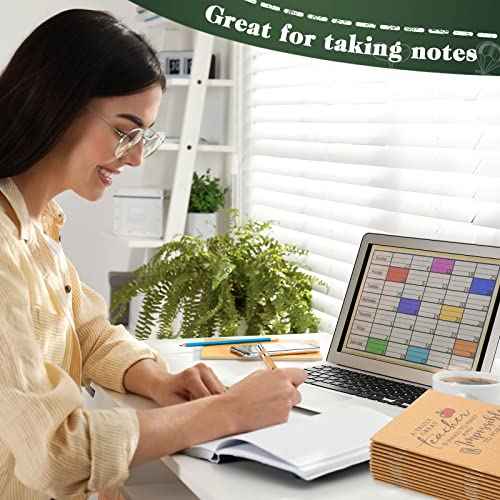 Kosiz 240 Pcs Teacher Appreciation Gifts in Bulk Thank You Kraft Notebooks Set Motivational Mini Journal Notebook Inspirational Bamboo Ballpoint Pen Gift for Teacher Nurse Christmas Thanksgiving