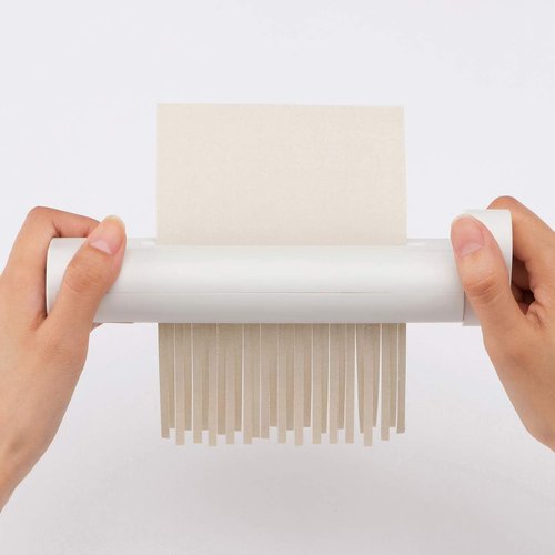 Muji Handy Shredder - Compact Off-White Design for Easy Paper Disposal | Small Size