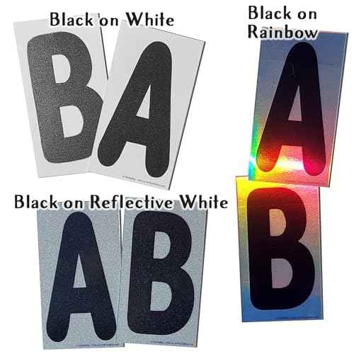 Replacement Numbers for White Message Board Sidewalk Signs with 4 Inch Tracks, 6 of Each Number 0 to 9, Black on White Background
