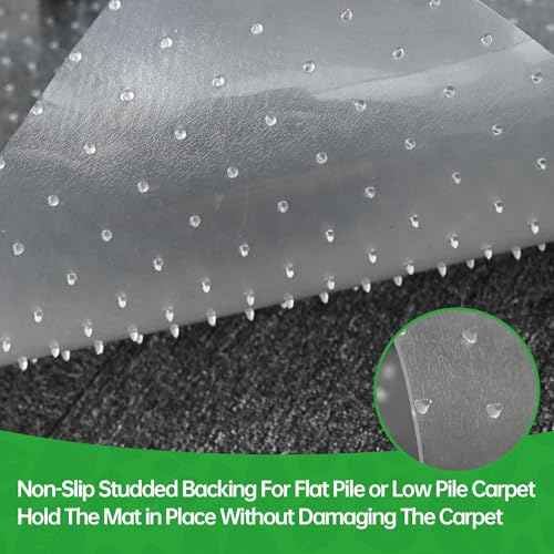 Office Chair Mat for Carpet- 36" x 48" Studded Desk Chair Mat for Low Pile Carpeted Floors, Plastic Floor Mat for Office Chair Over Carpet