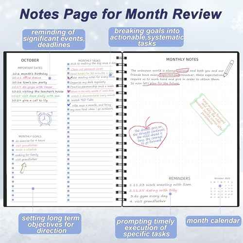 Monthly Planner 2025-2026 (7.4'' x 9.6''), 18 Months Calendar Planner from Jul 2025-Dec 2026, 2025 Agenda with Pocket, 120GSM Paper, Black