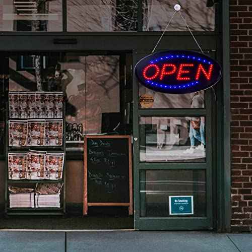 KEBE LED Open Sign, 19"x10" Bright High Visibility Advertisement Board Electric Display Sign Flashing Light for Business Walls Window Shop Bar Hotel, Two Modes