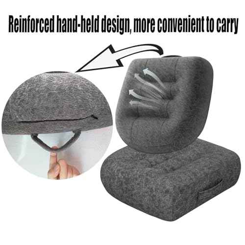 Super Thicken Car Seat Cushion for Adults-Car Booster Seat for Short Drivers-Increase The Field of View by 12cm/4.7in,Plush shell, breathable,with handle,easy to carry,for Cars,Office,Home£¨Dark Gray£©