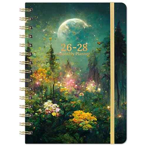 2026-2028 monthly planner - 3 Year Monthly Planner/Calendar 2026-2028, JAN.2026 - DEC.2028, 6.3" x 8.4", 36 Monthly Tabs + Back Pocket - Dreaming Moon