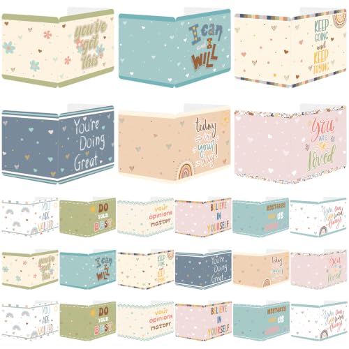 24-Pack Inspirational Desk Privacy Shields for Students - 15.8x12x13in Tri-Fold Panels (12 colors, 2 each) gisgfim