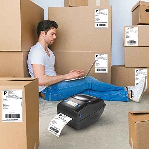 Fanfold 4 x 6 Direct Thermal Shipping Labels with Perforations, 1000 Labels, Permanent Adhesive, White Mailing Labels for Zebra Thermal Printer