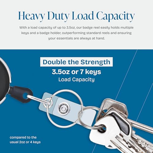 Will Well Heavy Duty Retractable ID Badge Holder 2 Pack Vertical Black