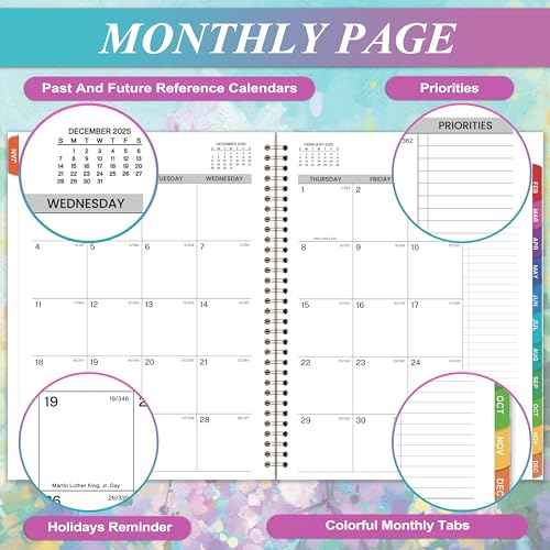 2026 Appointment Book & Planner - 2026 Daily Hourly Planner, JAN 2026 - DEC 2026, 9" x 11", 2026 Weekly Appointment Book, 2026 Planners with 30-Minute Interval, Pocket, Colorful Tabs - Oil Painting