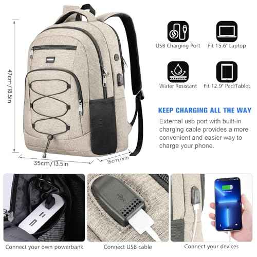 YAMTION School Backpack for Women and Teen Girls,College Bookbag Laptop Back Pack School Bag with USB Port for High School College Students Work