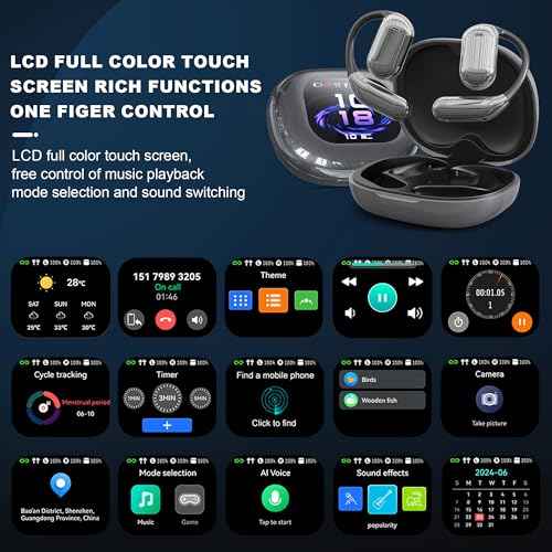 AI Wireless Earbuds, 3-in-1Bluetooth Headphones Ear Buds with Real-Time 144 Language Translator Earbuds, HD Sound, Long Battery Life, Wireless Bluetooth Over-Ear Earbuds for Travel, Business, Music
