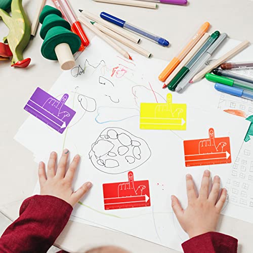 Kids Finger Spacers with Guided Reading Strips - Handwriting & Reading Aid, 8 Bright Colors, Classroom & Home Use