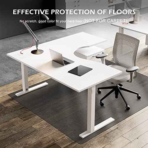 SALLOUS Chair Mat for Hard Floors, 63" x 51" Non-Slip Vinyl Chair Mat for Hardwood Floor, Multi-Purpose Hard Floor Protector Desk Mat for Home Office (Translucent Black)