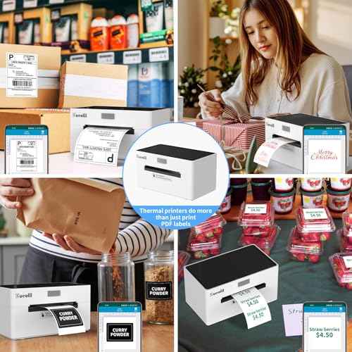 Bluetooth Shipping Thermal Label Printer, Portable 4¡¿6 Label Makers for Small Business,Compatible with Android¡¢iPhone¡¢Windows£¦Mac,Widely Used for Home£¦Small Businesses and Office