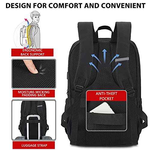 MAXTOP Travel Laptop Backpack with USB Charging Port Anti-Theft[Water Resistant] College Bookbag Fits 18.4 Inch Laptop