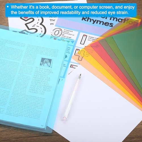 PATIKIL A4 Colored Overlay Sheets for Reading, Sky Blue, 6 Pack