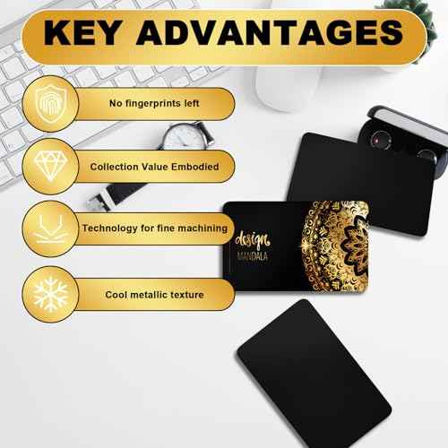 300 Pcs Metal Business Cards Black Metal Business Card Blanks for CNC Engraver Laser Engraving Reliable and Sturdy Multipurpose Aluminium Business Card Blanks Thickness 0.01 Inch